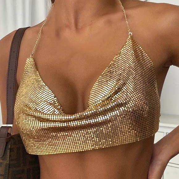 Jewelry - ✨✨✨Gold Metalic Crop Top / Small to Medium✨✨✨